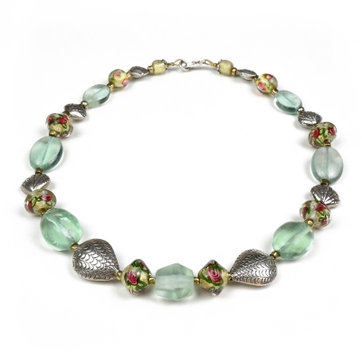 Flourit Silbermuschelkette | KFM1